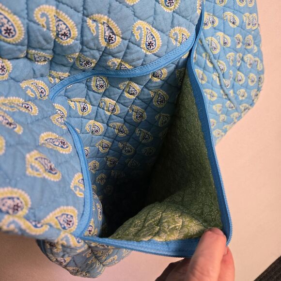 Vera Bradley Garment Bag Bermuda Blue Paisley Quilted Hanging Travel Cover 2005 - Picture 6 of 12